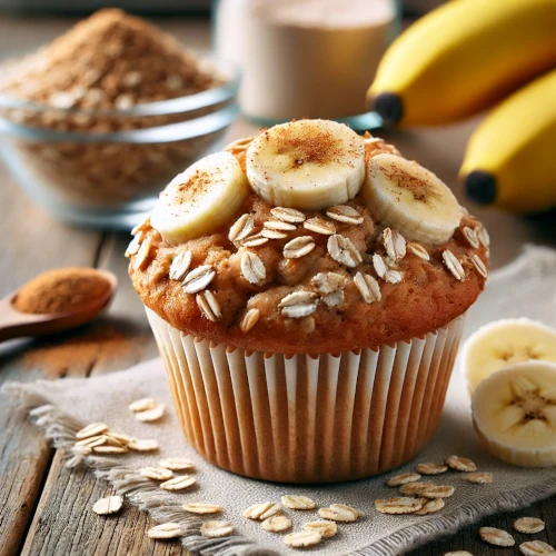 muffin de aveia com banana e whey protein 